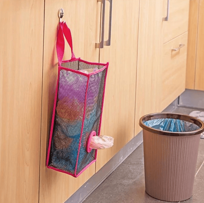Plastic Bag Storage Basket, Wall-Mounted Plastic Bag Holder, Storage Bag For Shoppers Plastic Bag Storage Basket, Wall-Mounted Plastic Bag Holder, Storage Bag For Shoppers